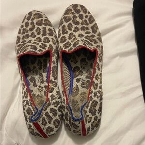 Rothy's Leopard Print Flats with Red Trim